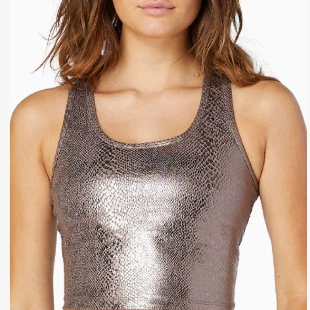 BEYOND YOGA Metallic Snake Print Crop Top M